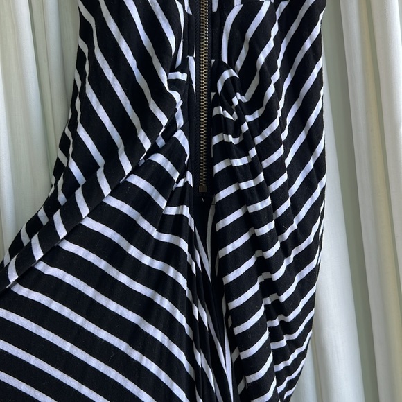 Black and white vertical stripes maxi summer dress - size medium - Picture 7 of 8